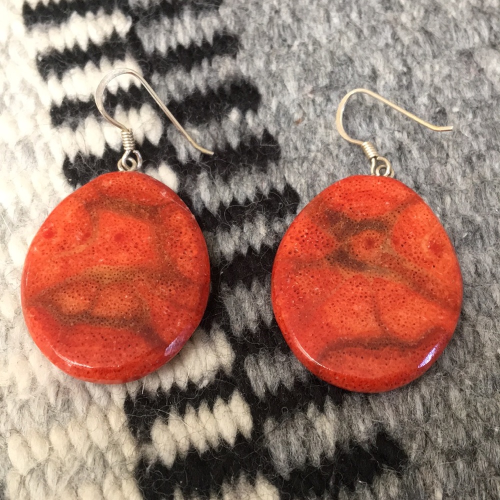 😊 Apple coral earrings